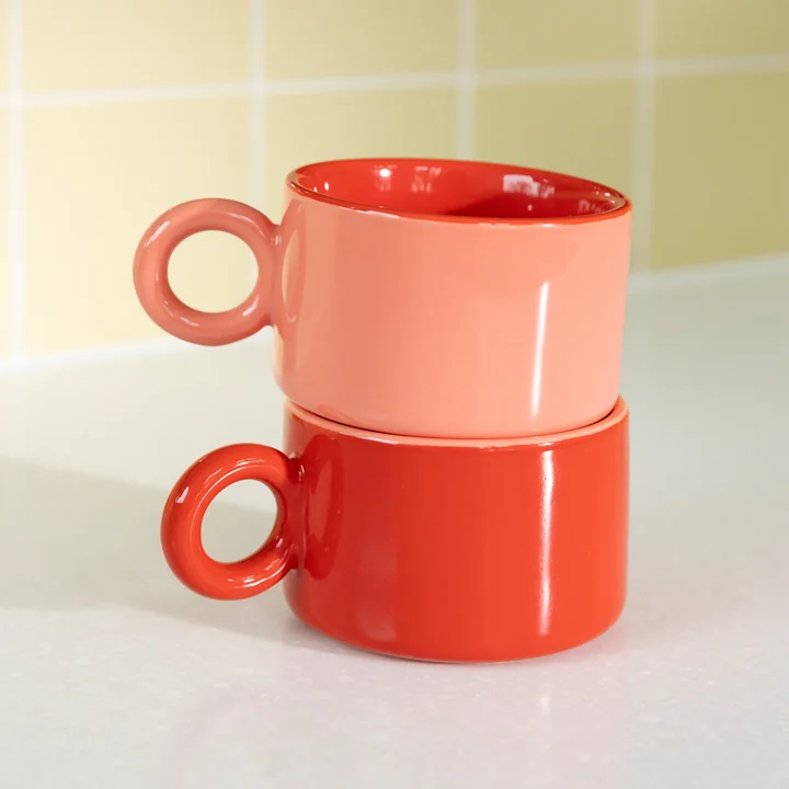 &klevering - Chiquito Tasse, 0,2 L, rot (2er-Set)