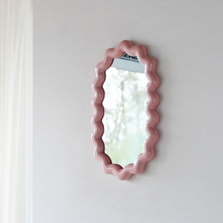 &klevering - Zigzag Spiegel, 31,5 x 52,5 cm, blush