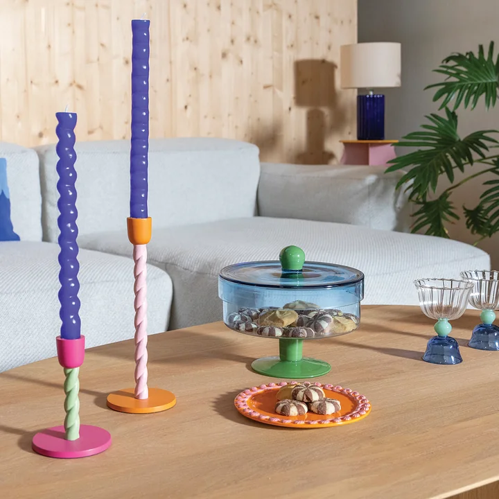 &klevering - Duo Aufbewahrungsglas, Ø 22 x 20 cm, blau / grün