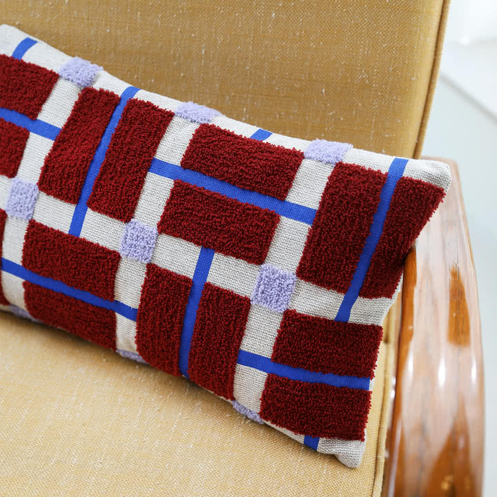 &klevering - Plano Kissen 50 x 30 cm, rot / blau