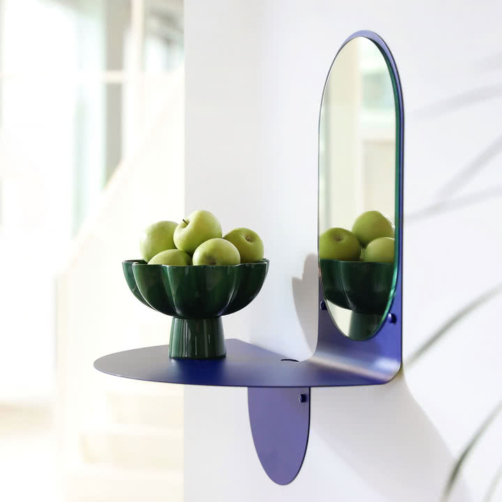 Flip Spiegel, 53 x 63 cm, blau von &klevering