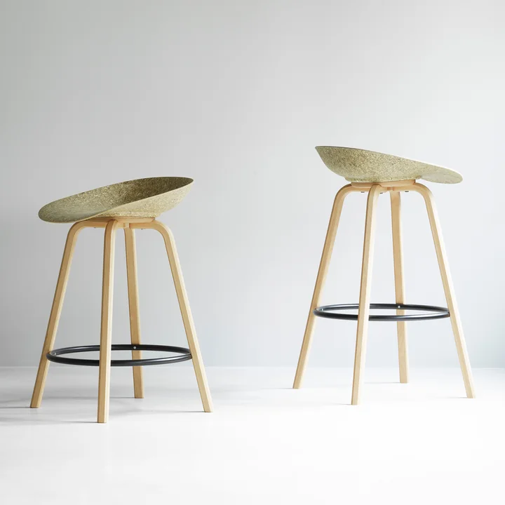 Normann Copenhagen - Mat Barhocker 65 cm und 75 cm, seaweed / schwarz