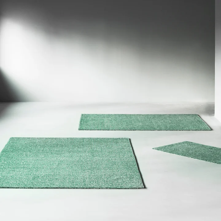 Normann Copenhagen - Flick Teppiche, off white / dunkelgrün