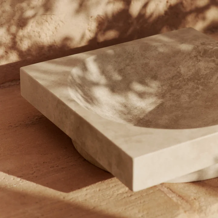 Ferm Living - Hew Dekoschale, H 7 cm, Travertin