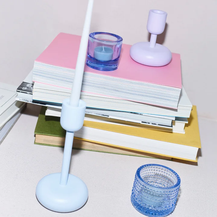 Iittala - Nappula Kerzenständer, helllila und aqua
