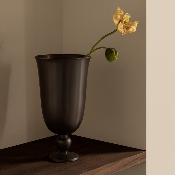 Audo - Pavot Vase, H 28,7 cm, dunkelbraun