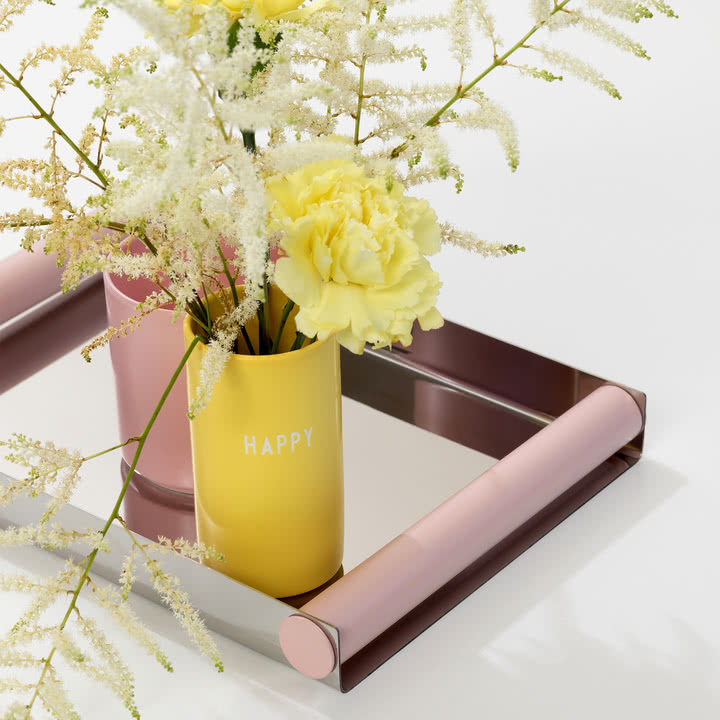 Design Letters - AJ Favourite Porzellan Vase, Happy / gelb, Ray Tablett Disco