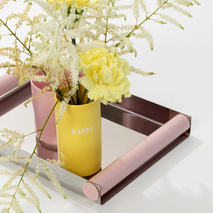 Design Letters - AJ Favourite Porzellan Vase, Happy / gelb, Ray Tablett Disco