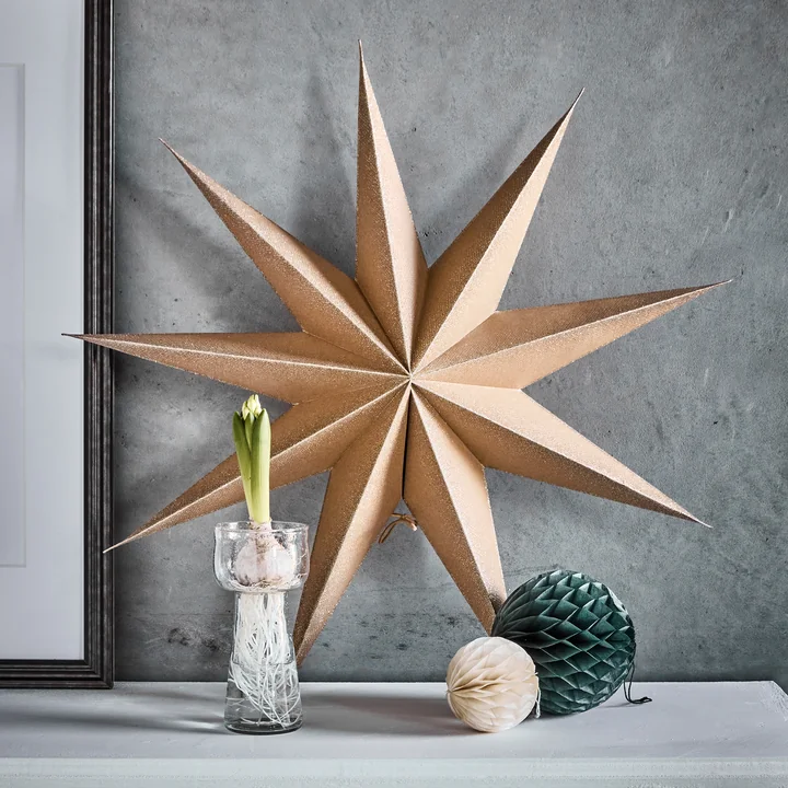 House Doctor - 9 Point Weihnachtsstern, natur / champagner