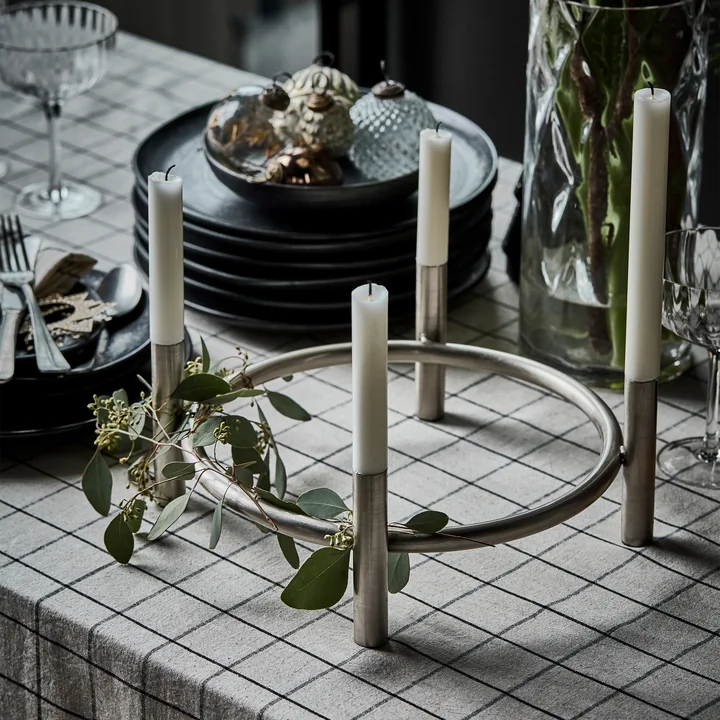 House Doctor - Maxi Advent Kerzenständer, Ø 30 cm, antikes silber