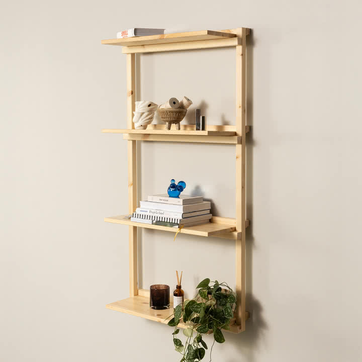 Karup Design - Groove Wandregal, Narrow, H 120 x 66 cm, Kiefer natur