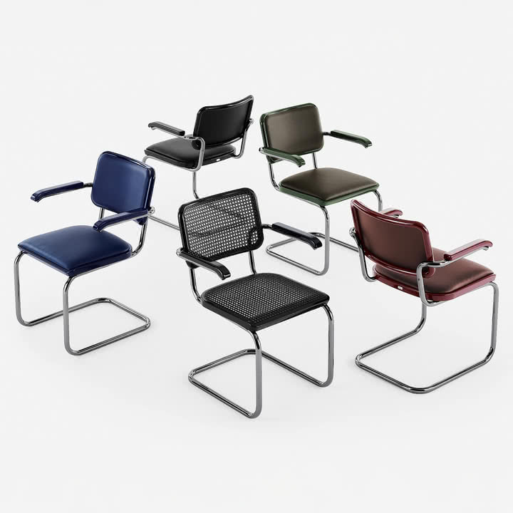 Thonet - S 64 P Serious Armlehnstuhl, Titan, Gruppe (JS. by Jil Sander)