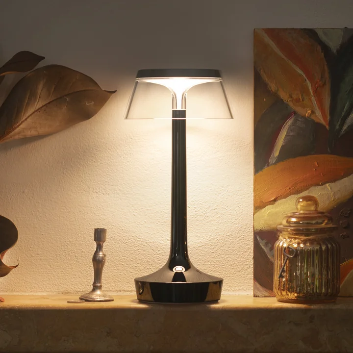Flos - Bon jour Unplugged Akku-Tischleuchte, Color Tune, black chrome