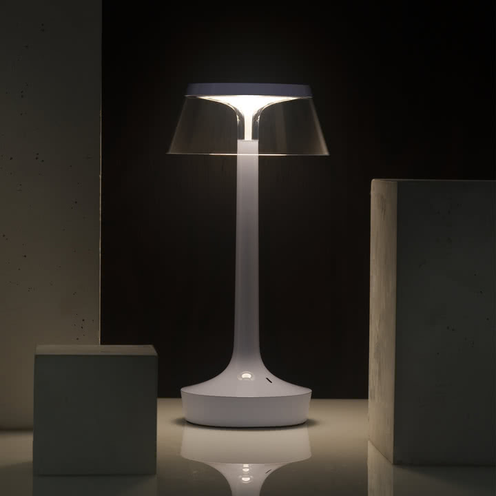 Flos - Bon jour Unplugged Akku-Tischleuchte, Color Tune, faded blue