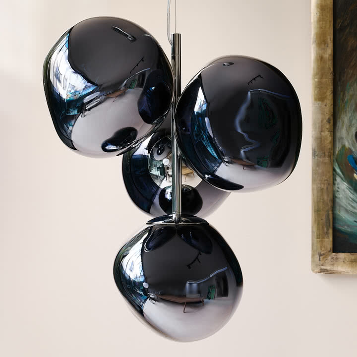 Tom Dixon - Melt Mini LED Kronleuchter, smoke / silber