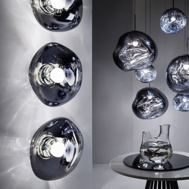Tom Dixon - Melt LED Wandleuchte / Deckenleuchte, 50 x 28 cm, smoke