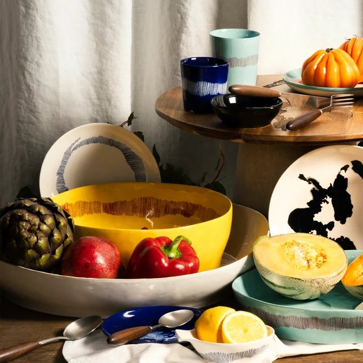 Serax - Feast Salatschale, yellow / red stripes