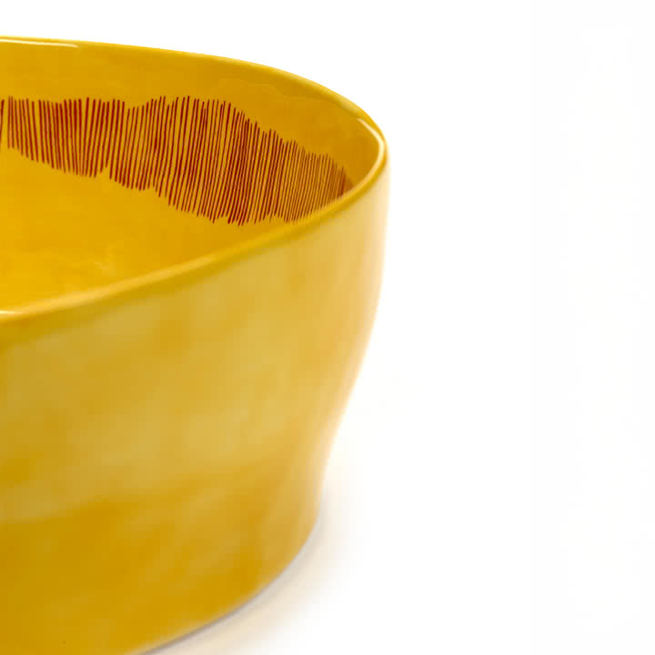 Serax - Feast Salatschale, yellow / red stripes