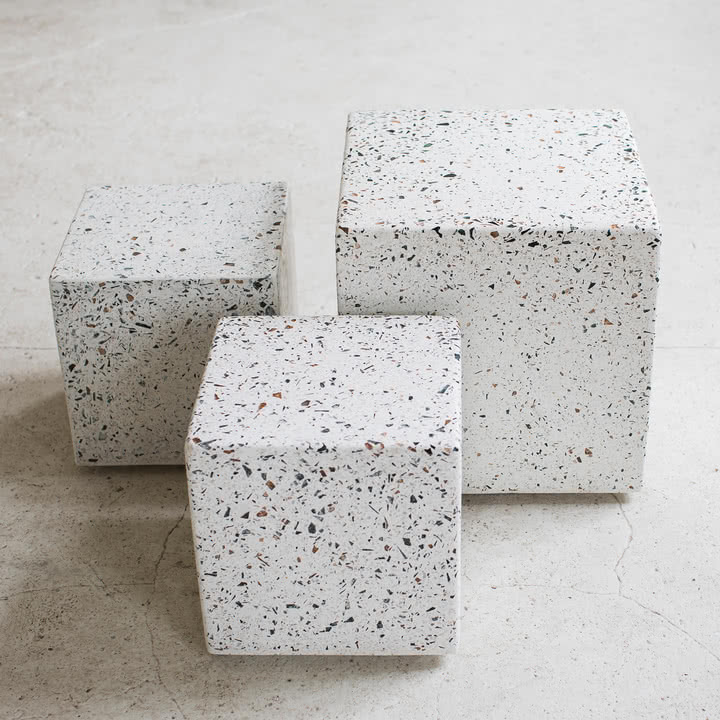 Serax - Pawn Terrazzo Beistelltische, weiß