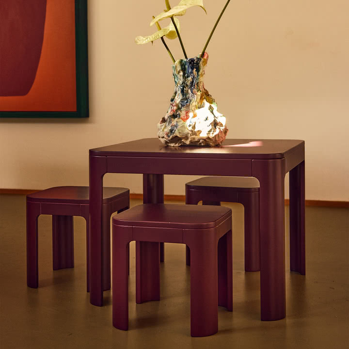 Flexa - Nova Kindertisch und Hocker, pomegranate