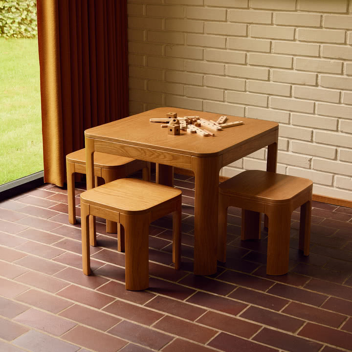 Flexa - Nova Kindertisch und Hocker, Eiche
