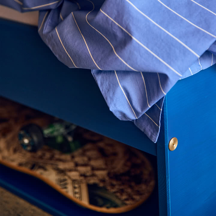 Flexa - Grow Doppelbett mit Regal, 120 x 200 cm, sapphire blue
