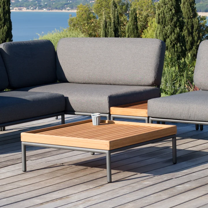 HOUE - LEVEL-LEVEL 2 Couchtisch, 81 x 81 cm, bambus / dunkelgrau