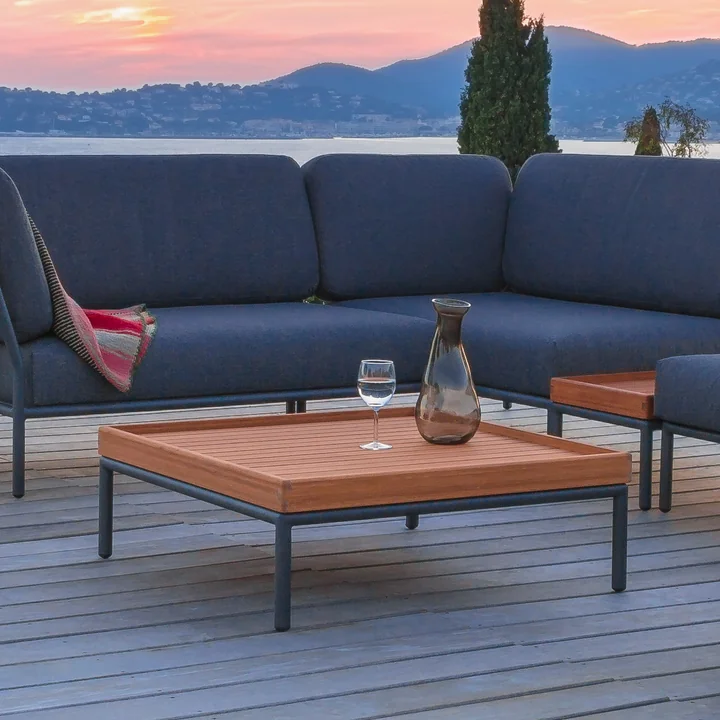 HOUE - LEVEL-LEVEL 2 Couchtisch, 81 x 81 cm, bambus / dunkelgrau