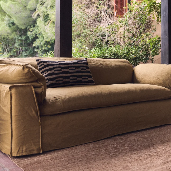 HKliving - Nomad Sofa, Leinen / burnt ochre