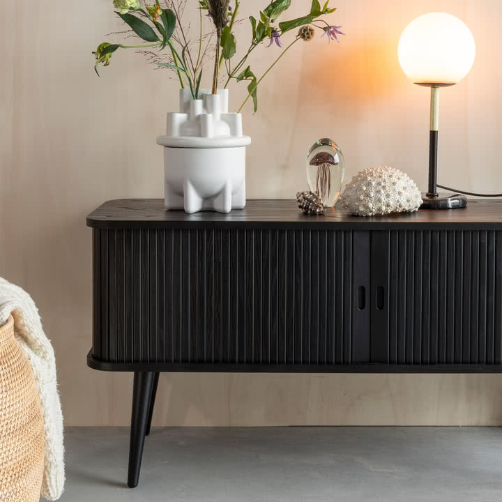 Zuiver - Barbier Sideboard mit Schiebetüren, schwarz
