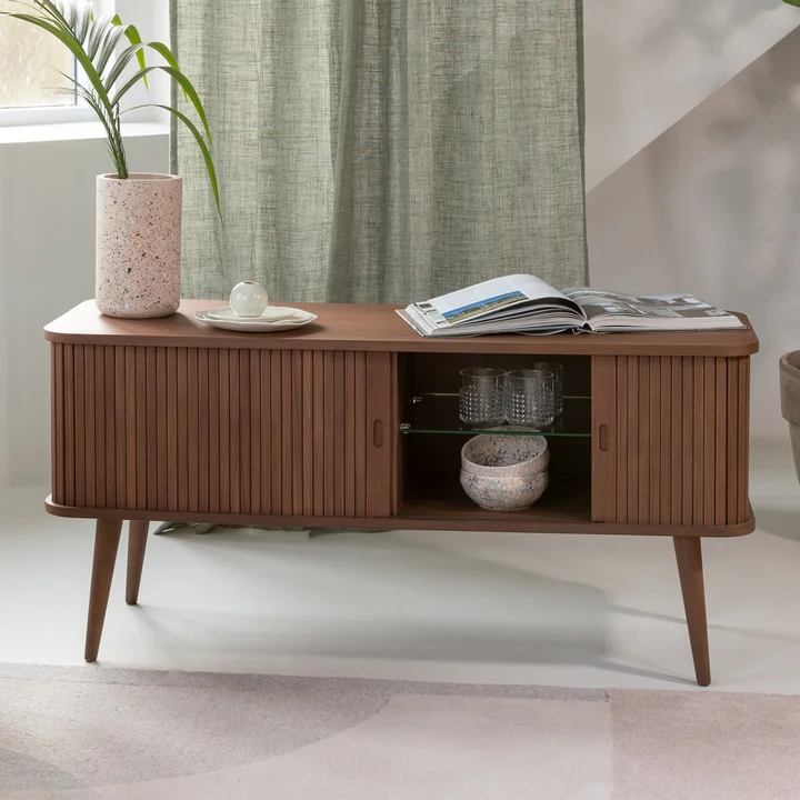 Zuiver - Barbier Sideboard mit Schiebetüren, Walnuss