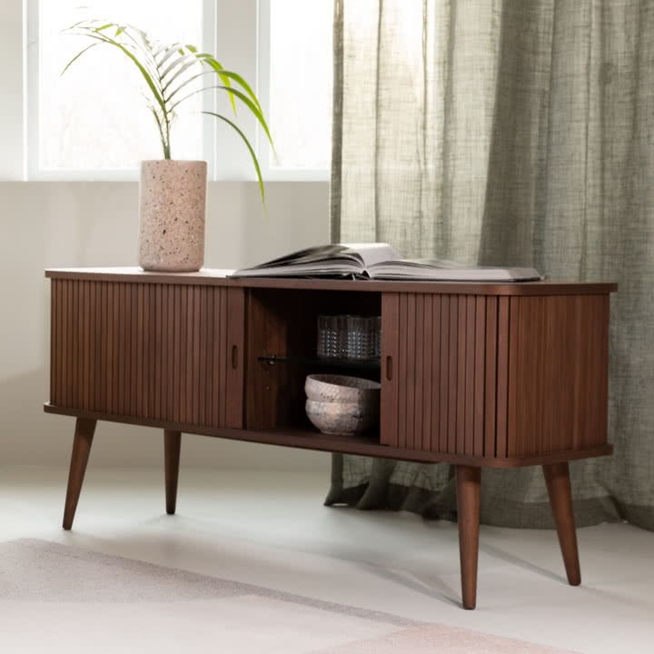 Zuiver - Barbier Sideboard mit Schiebetüren, Walnuss