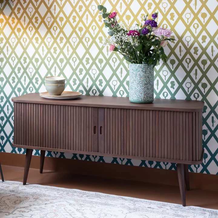 Zuiver - Barbier Sideboard mit Schiebetüren, Walnuss