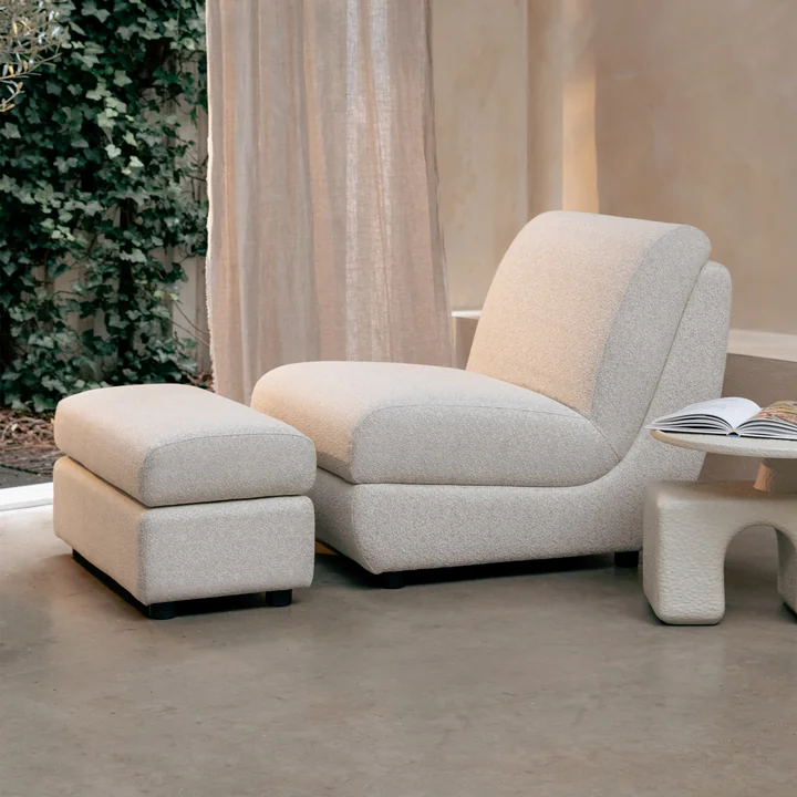 Zuiver - Mississippi Outdoor Hocker und Lounge Chair, beige