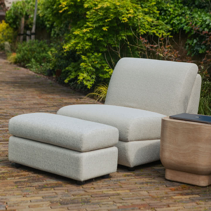 Zuiver - Mississippi Outdoor Hocker und Lounge Chair, beige