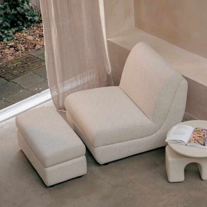 Zuiver - Mississippi Outdoor Hocker und Lounge Chair, beige