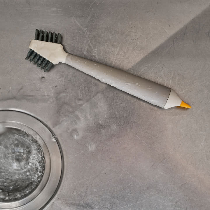Joseph Joseph - CleanTech 3-in-1 Kleine Reinigungsbürste mit Griff, light stone