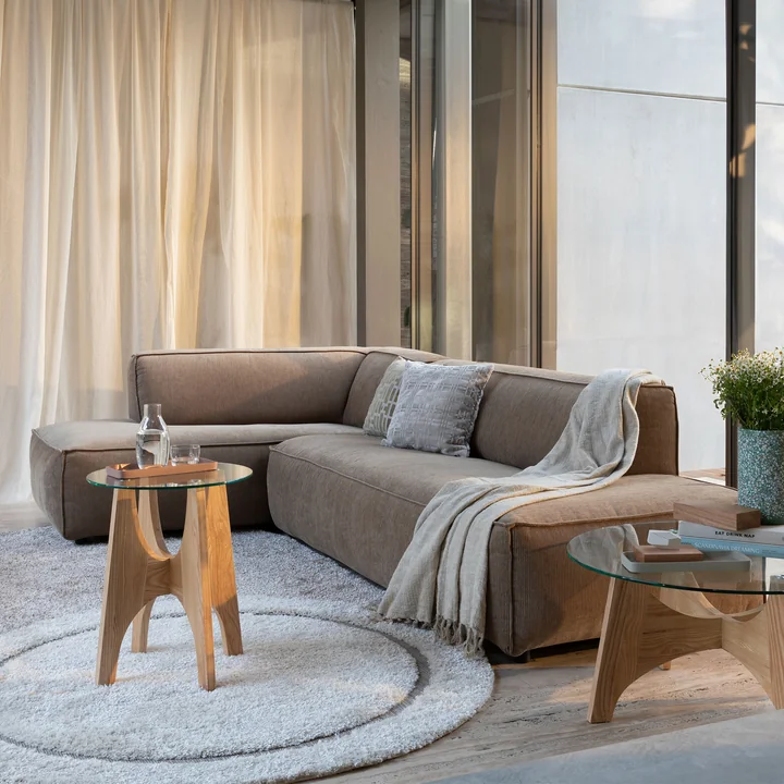 Zuiver - Fat Freddy Rib Ecksofa, links / caramel