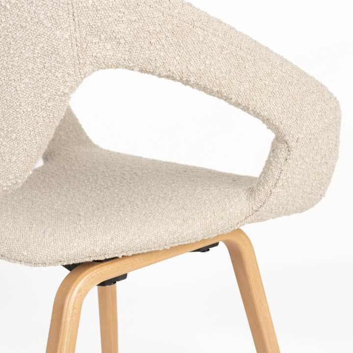 Zuiver - Flexback Stuhl, Boucle beige