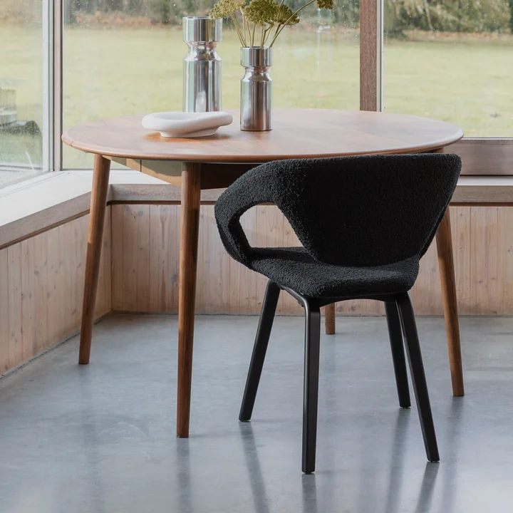 Zuiver - Flexback Stuhl, Boucle schwarz