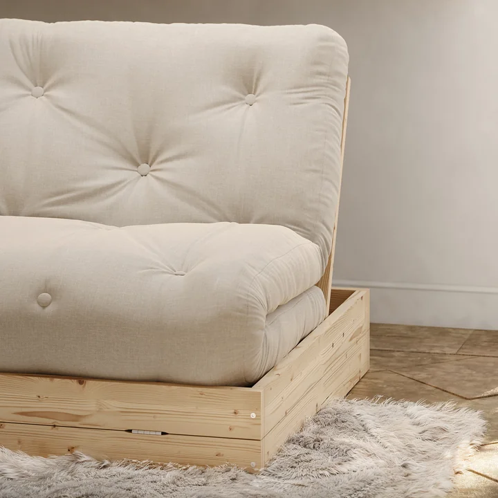 Karup Design - Flip Raw Tagesbett, 140 x 200 cm, Kiefer natur / beige (747)