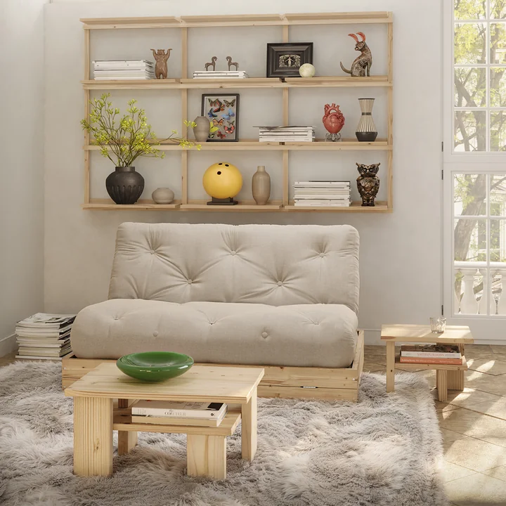 Karup Design - Japan Coffee Table und Beistelltisch, Kiefer natur, Flip Raw Tagesbett