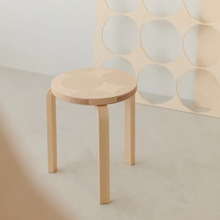 Artek - 60 Hocker, kivet, Birke natur