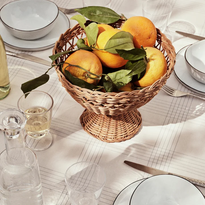 Broste Copenhagen - Emmy Rattan Korb, Ø 26 x H 21 cm, natural brown