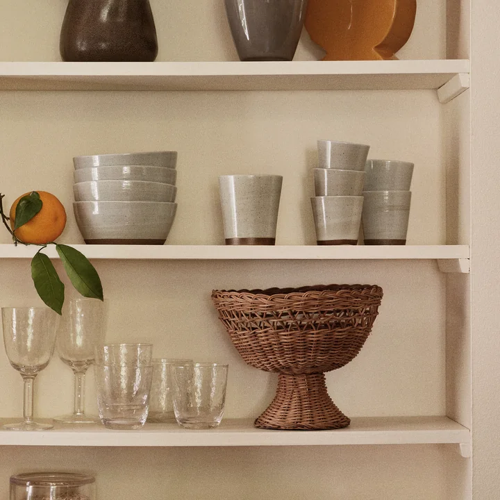 Broste Copenhagen - Emmy Rattan Korb, Ø 26 x H 21 cm, natural brown