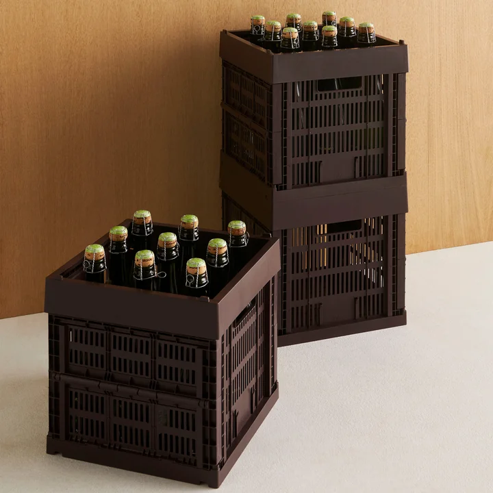 HAY - Colour Crate Korb Cube, 29,5 x 29,5 cm, bordeaux, recycled