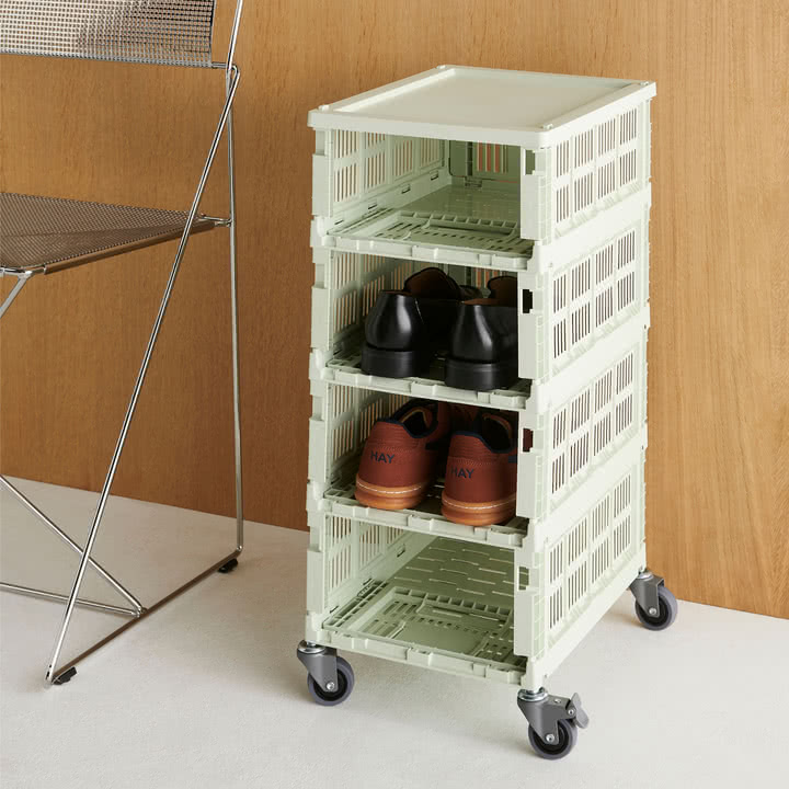 HAY - Colour Crate Korb M, 34,5 x 26,5 cm, mint, recycled