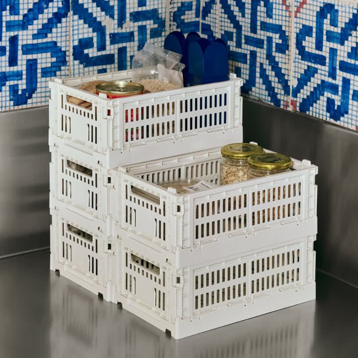 HAY - Colour Crate Korb S, 26,5 x 17 cm, off-white, recycled