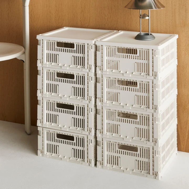 HAY - Colour Crate Korb Square M, 29,5 x 29,5 cm, off-white, recycled