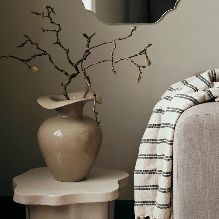 Broste Copenhagen - Florentina Vase, Ø 24 cm x H 32 cm, beige